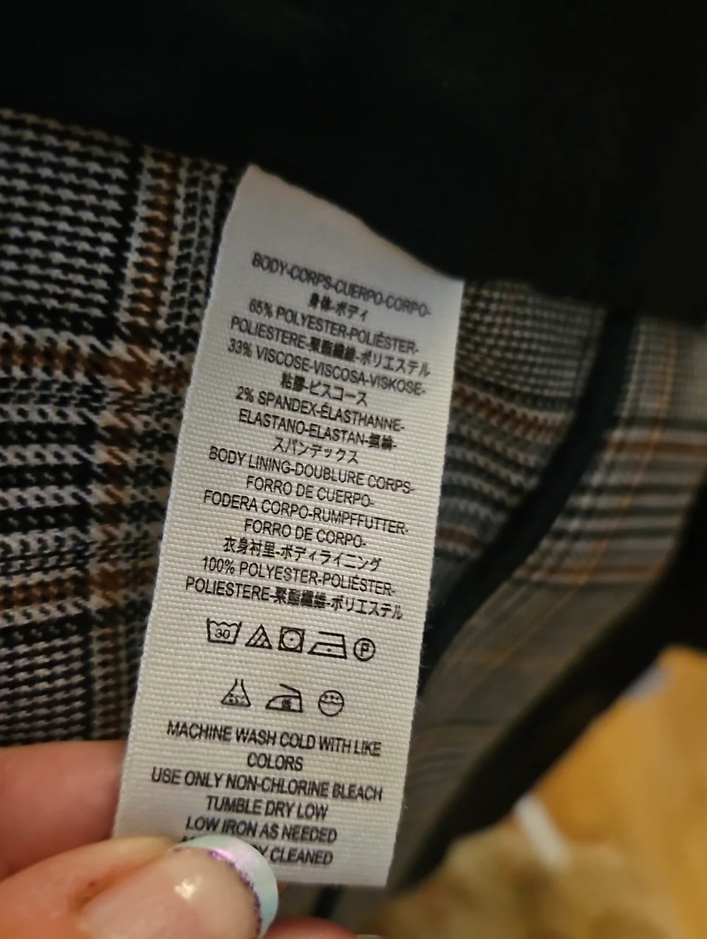 Free People Fall Autumn Plaid Shawl Collar Blazer with Black Trim